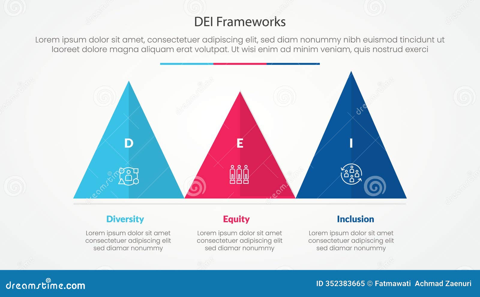 DEI Frameworks Infographic Concept for Slide Presentation with Triangle ...