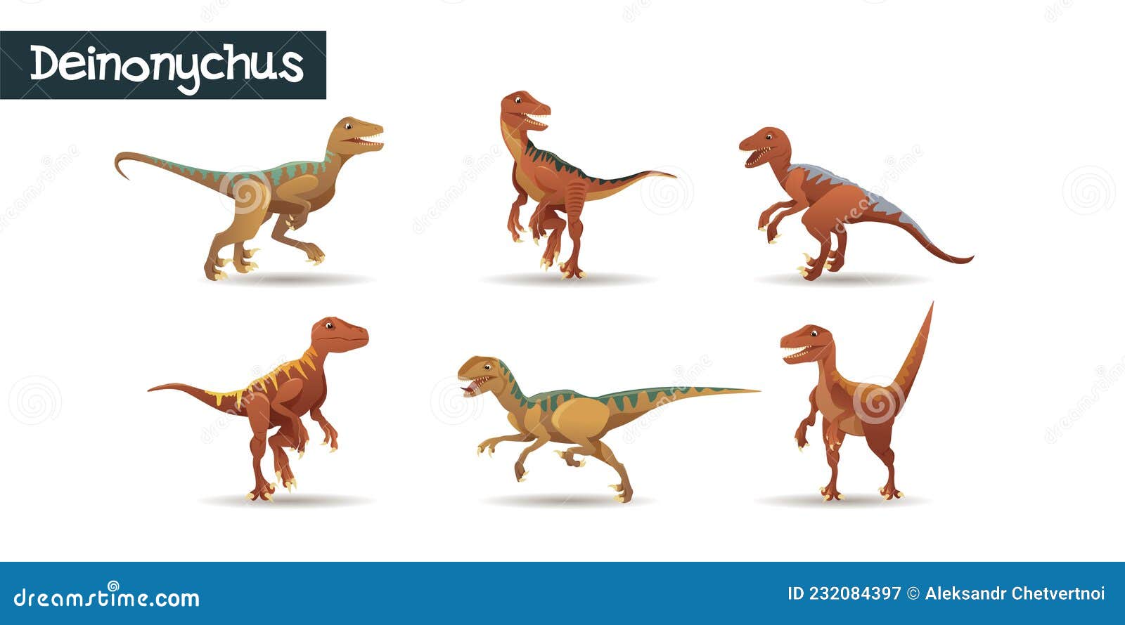 Deinonychus Um Dinossauro Realista Em 6 Poses Diferentes