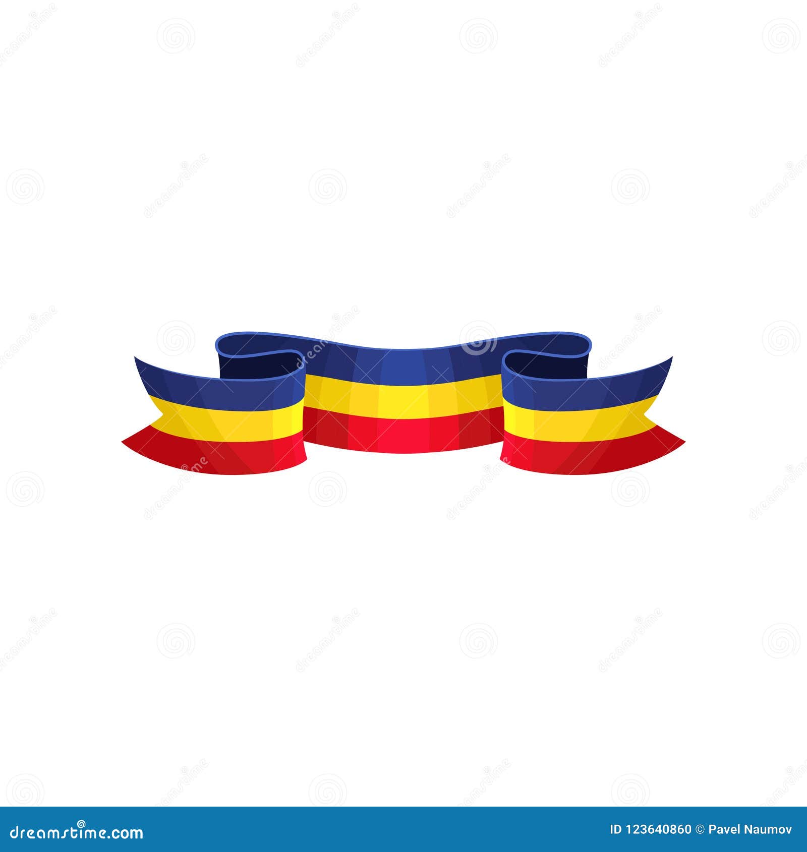 Dekorationsband In Der Farbe Der Rumanischen Trikolore Blau Gelb Rote Flagge Nationale Sonderzeichen Von Rumanien Zustandslandzei Vektor Abbildung Illustration Von Europa Fahne