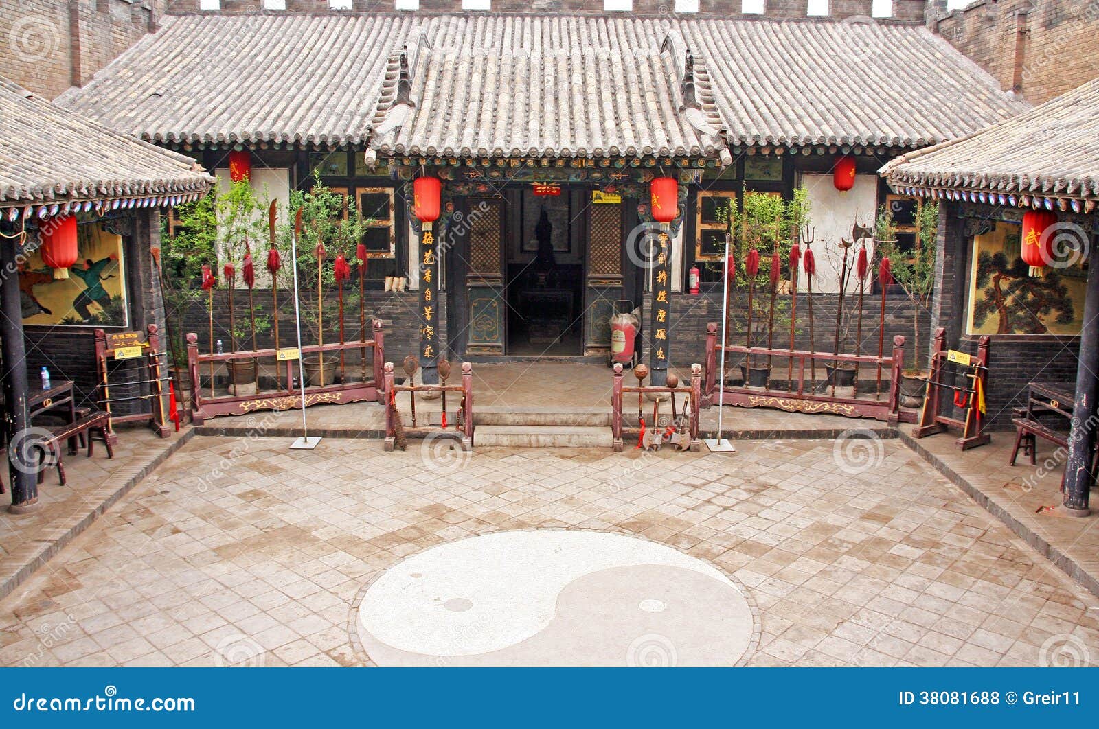 Dekorativer Hof Eines Historischen Hauses In Pingyao