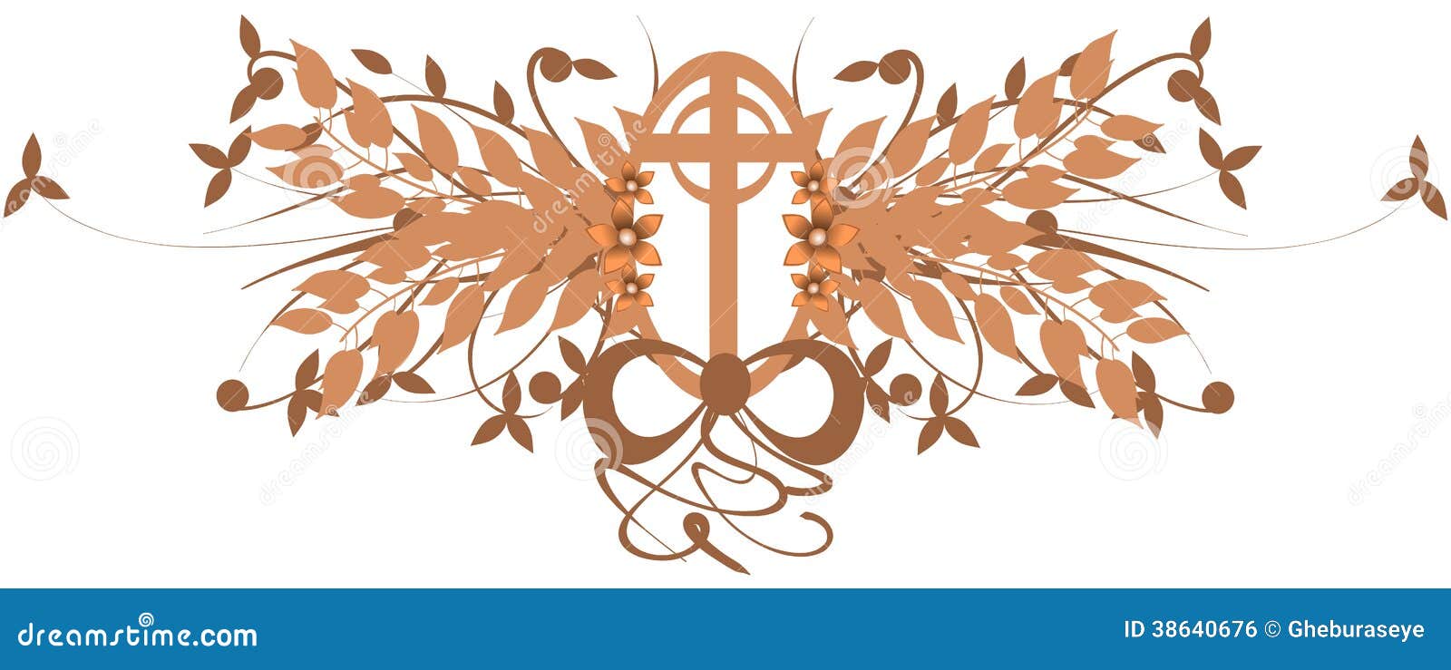 Avbilda föreställa ett dekorerat kors med blommor och sidor. ideal bild för projekt för påsknolla-klosterbroder.