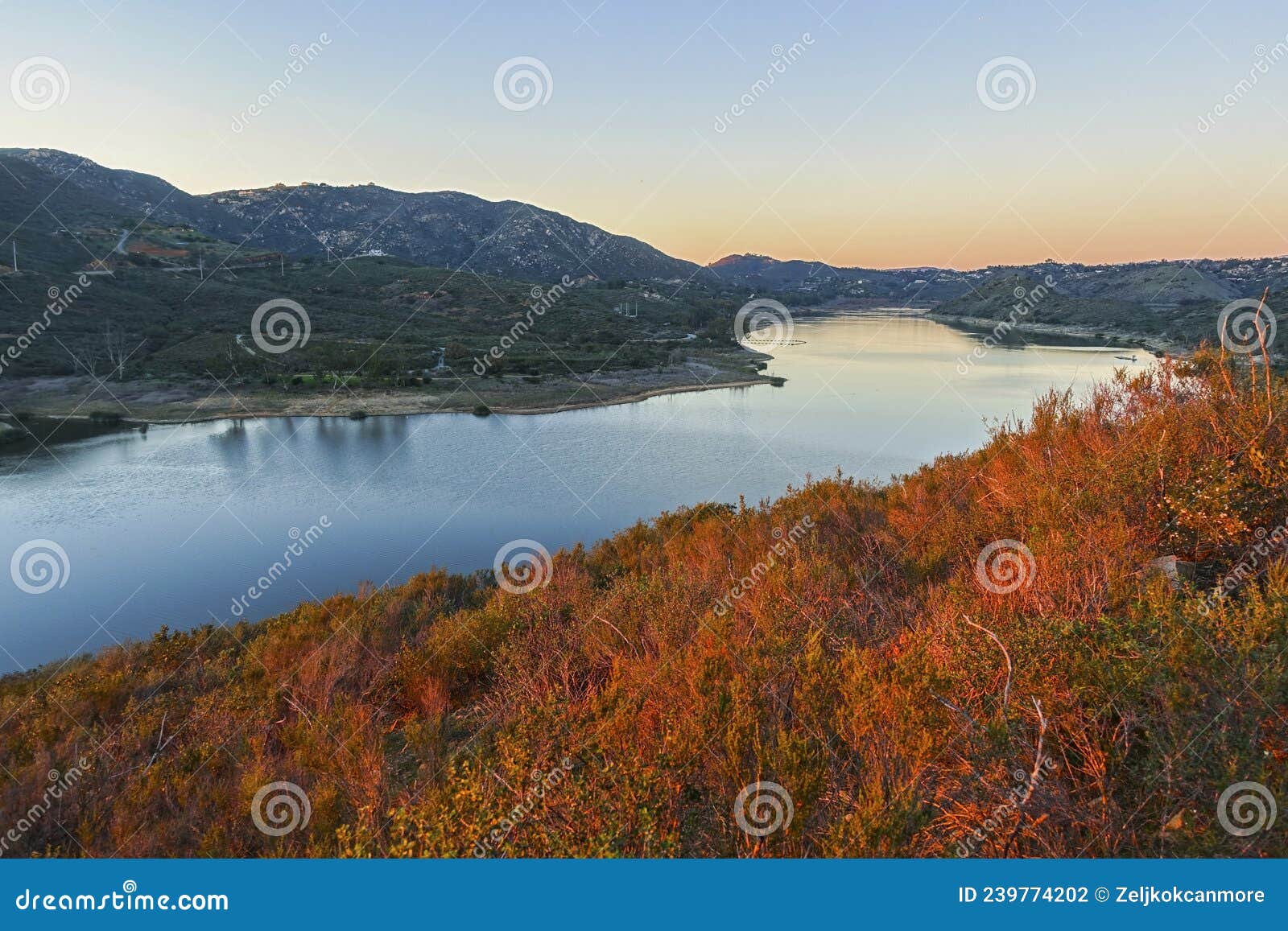colorful foliage beautiful sunlight lake hodges
