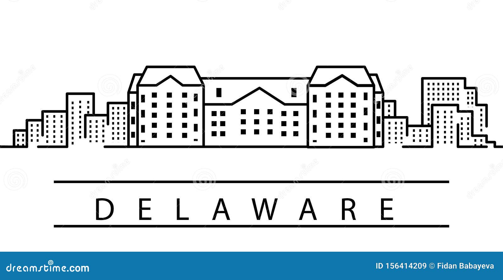 Delaware City Line Icon Element Of Usa States Illustration Icons Stock