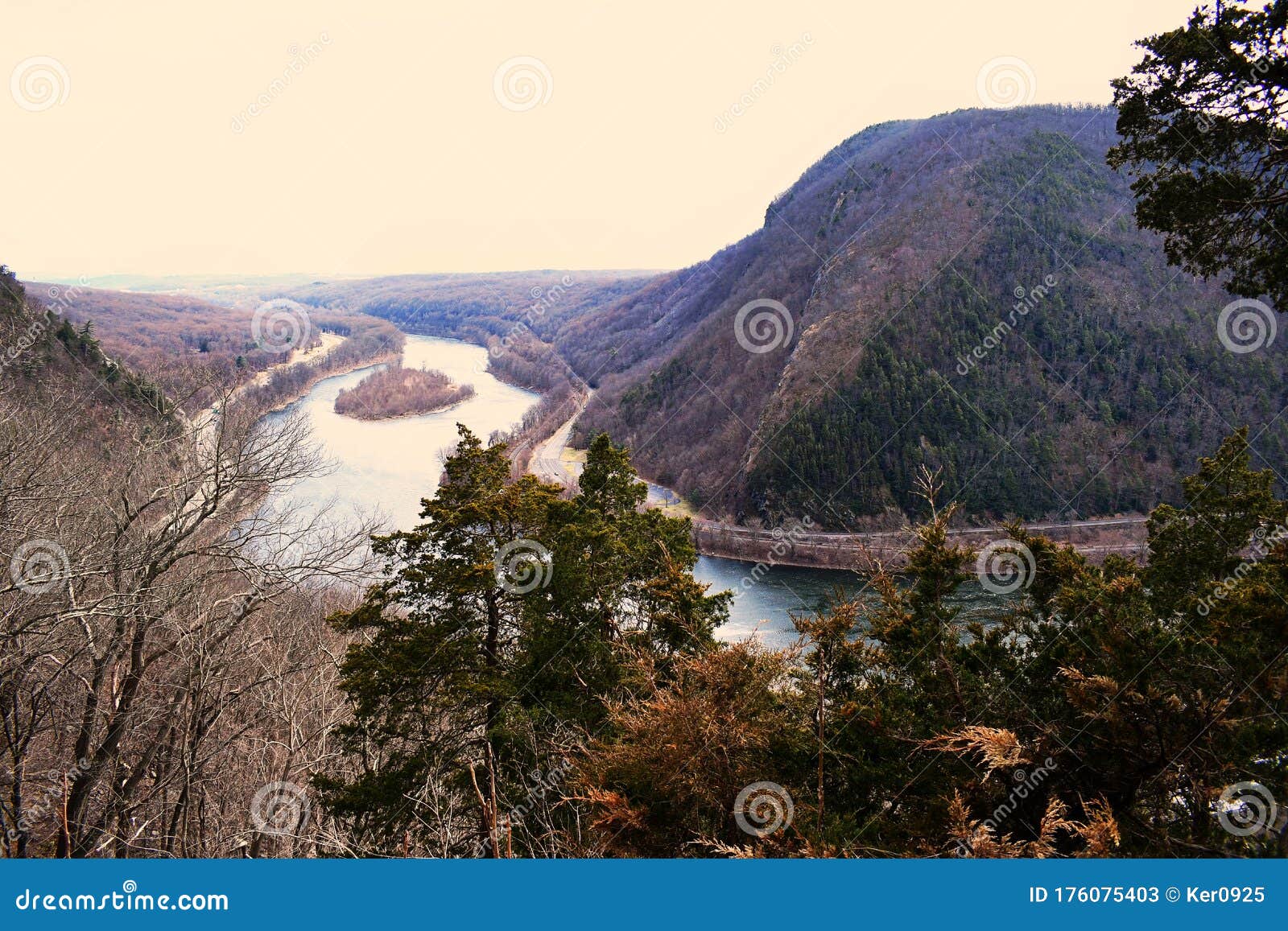 Delaware Wind Gap River and Valley Stock Image Image of appalachian