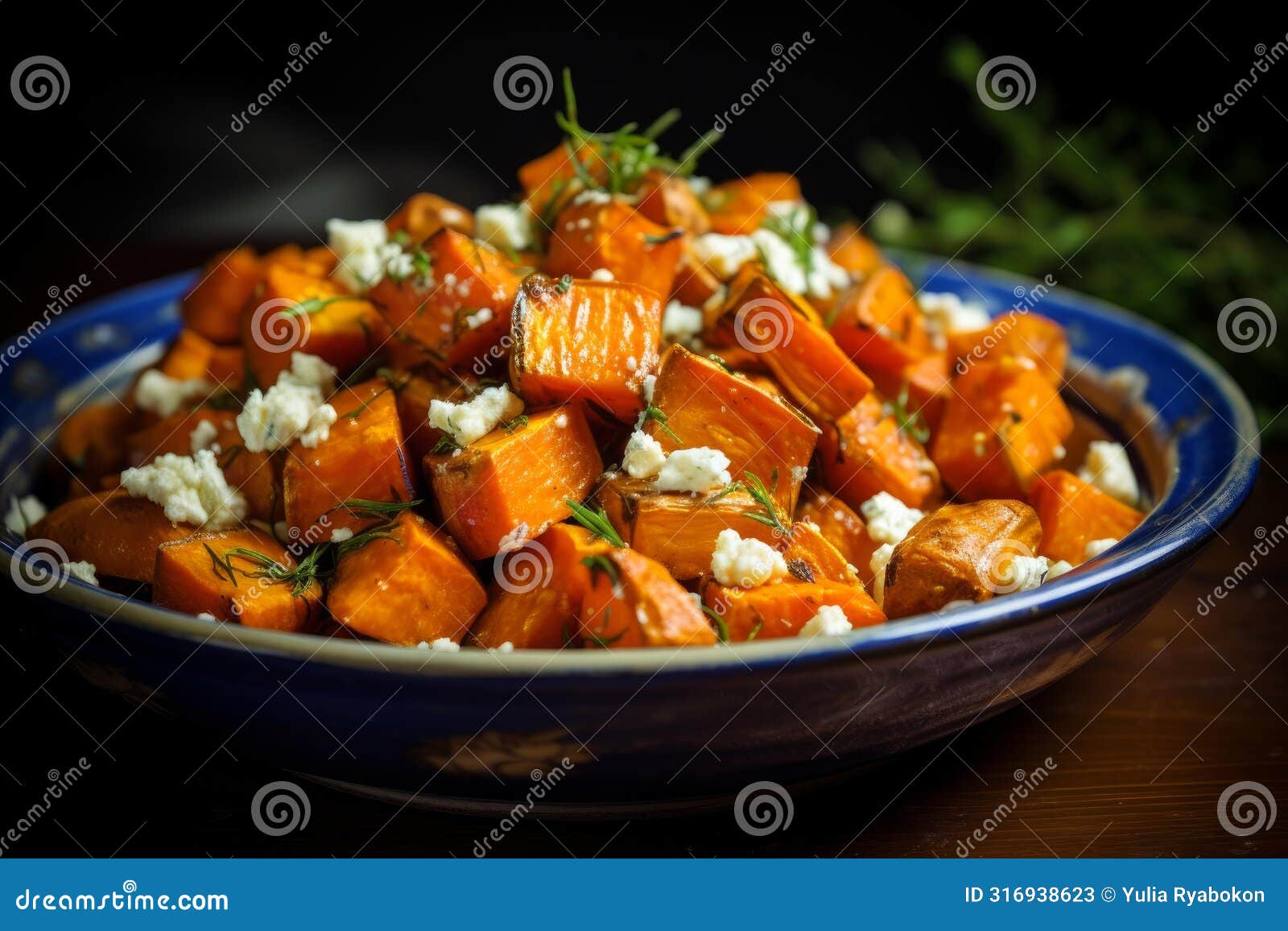 delectable roasted sweet potatoes. generate ai