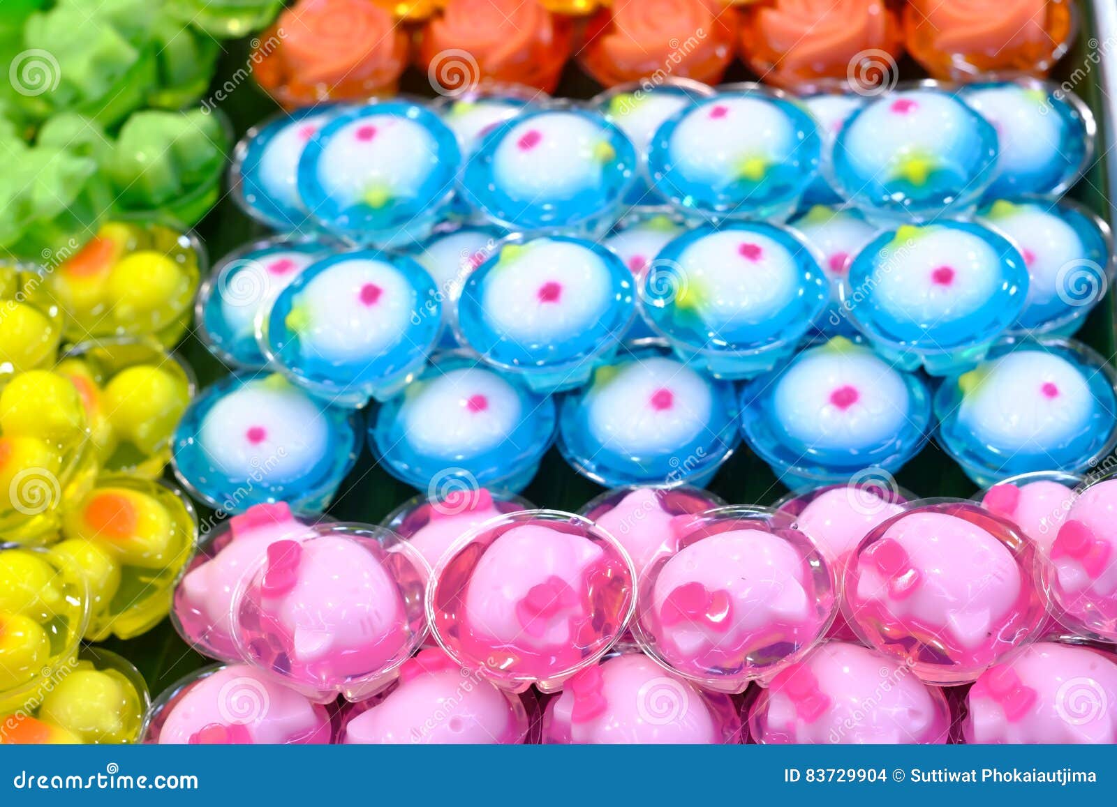 Deletable Imitation Fruits in Jelly Stock Photo - Image of purple ...