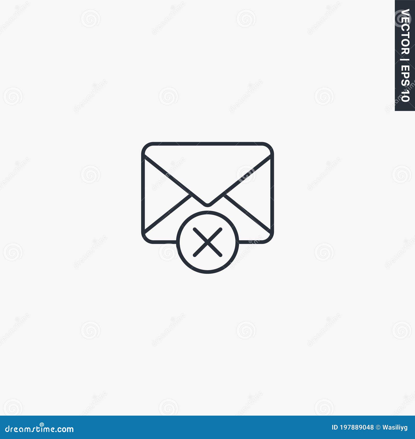 Delete Email Linear Style Sign For Mobile Concept And Web Design Stock