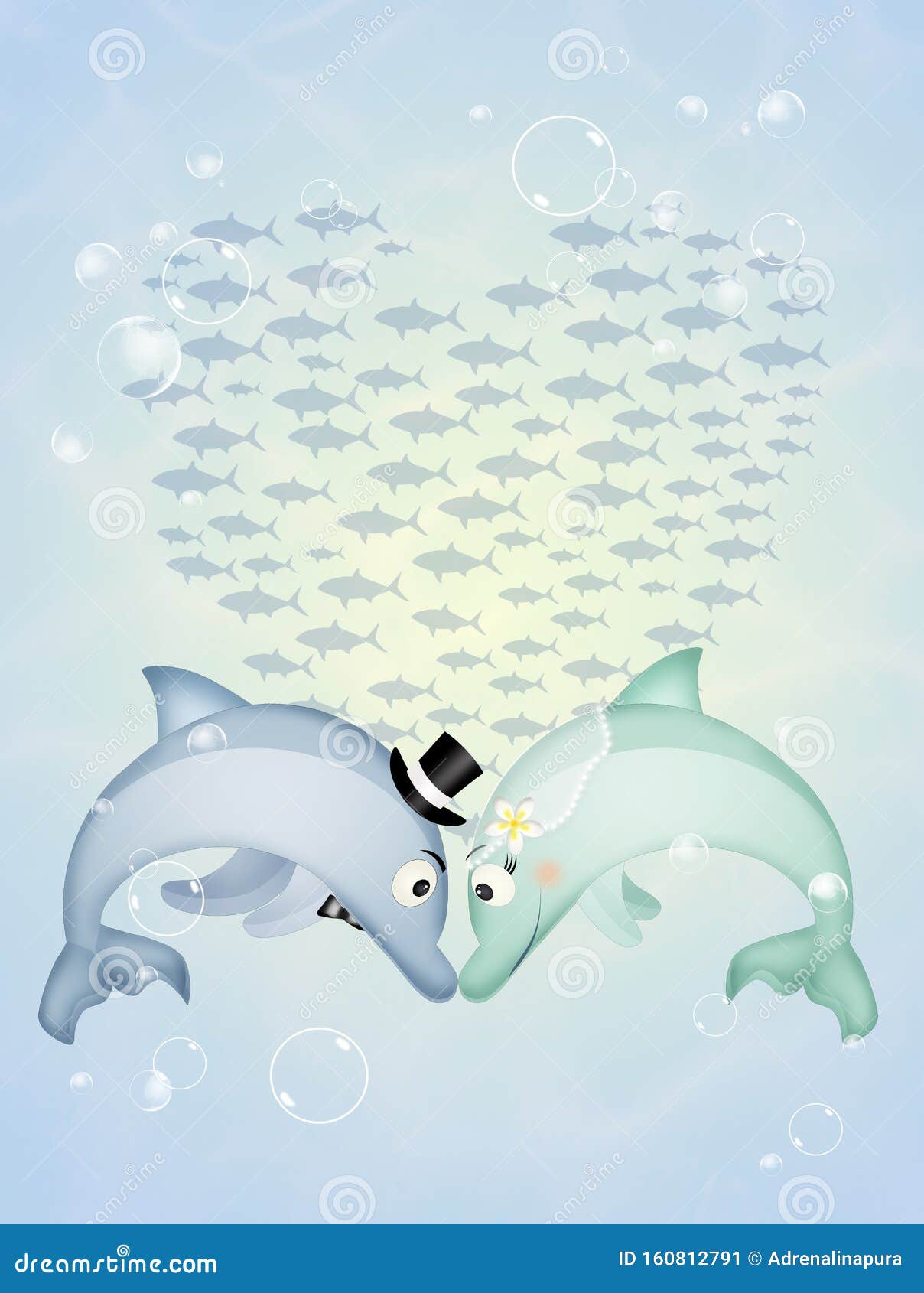 Delfines Enamorados Stock De Ilustracion Ilustracion De Enamorados