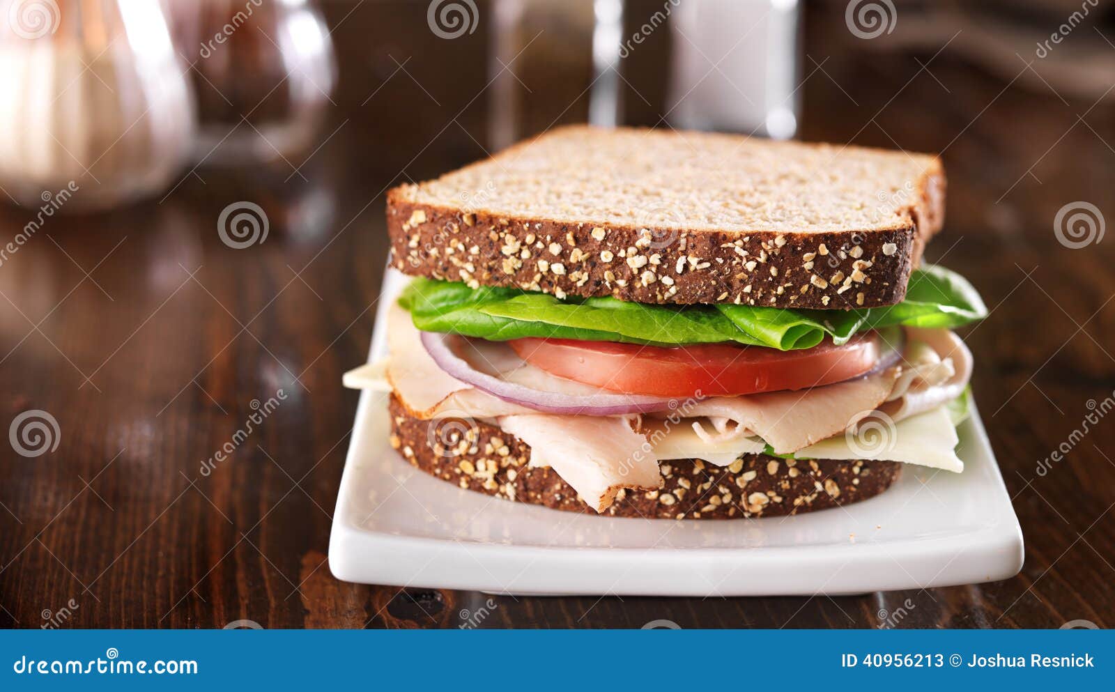 deli meat sandwich, shot at a wide aspect ratio