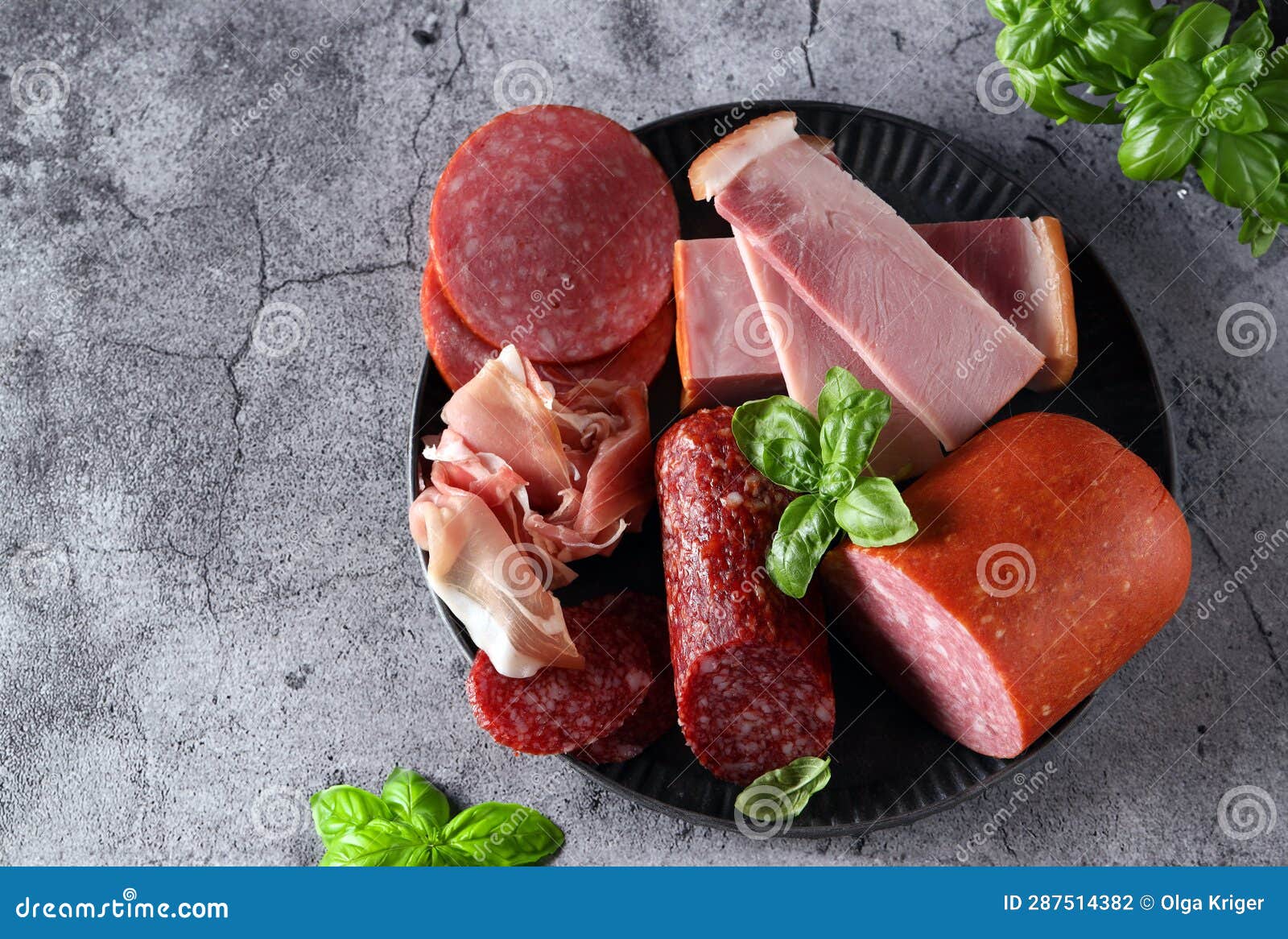 Deli meats sausage, ham stock photo. Image of deli, delicious 287514382