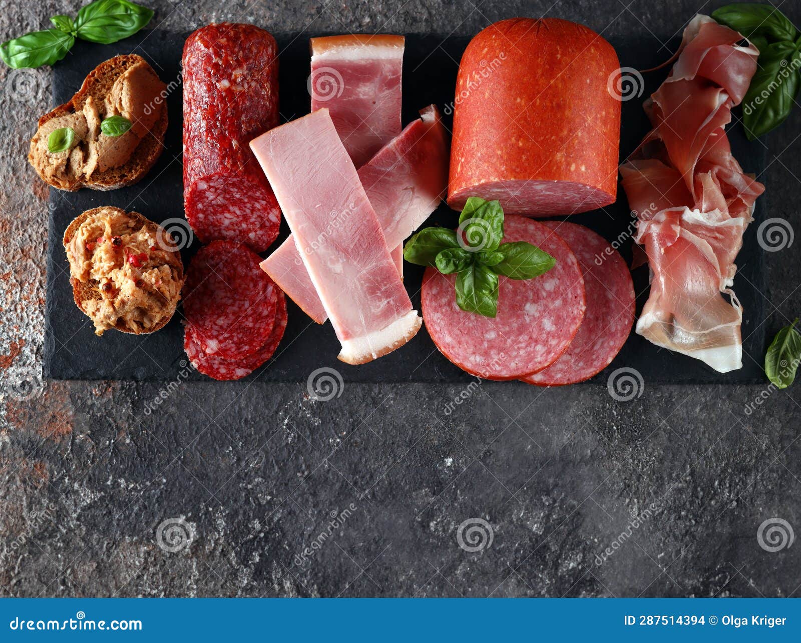Deli meats sausage, ham stock photo. Image of pork, snack 287514394
