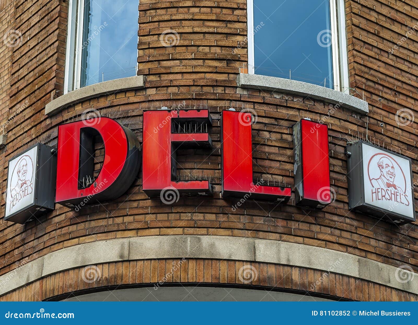 Deli neon sign editorial photography. Image of architecture 81102852