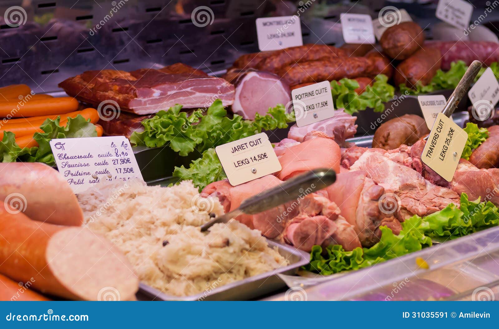 Deli shelf stock image. Image of market, paris, pork 31035591