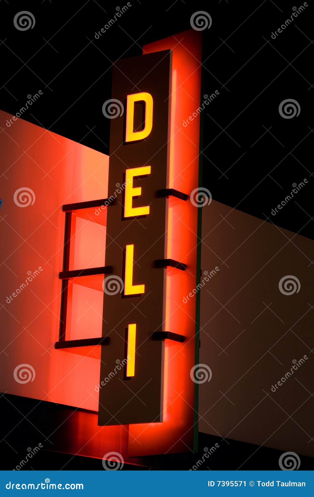 Deli Sign Glowing stock image. Image of establishment 7395571