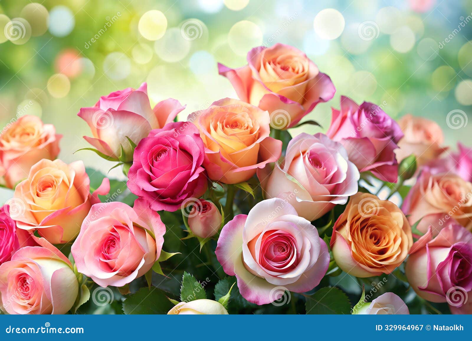a delicate backdrop of exquisite roses.