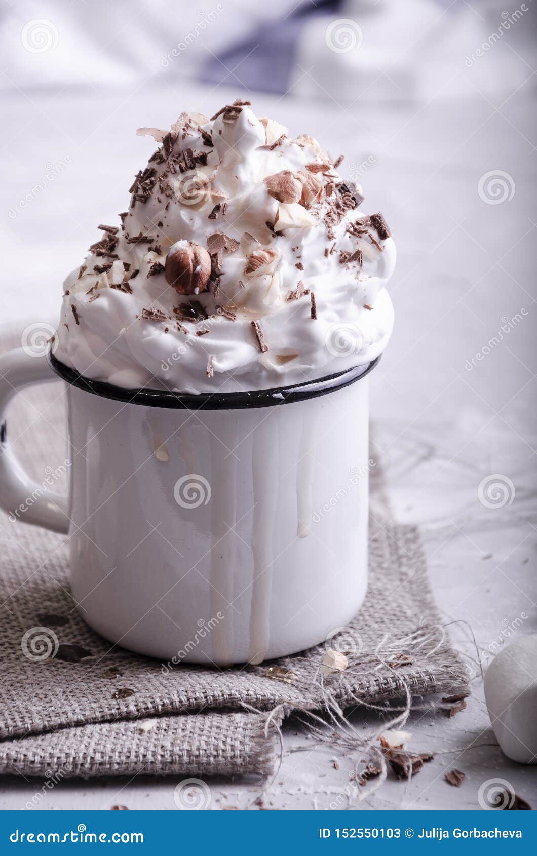Delicate Dessert with Cream, Powdered Sugar and Berries Stock Image
