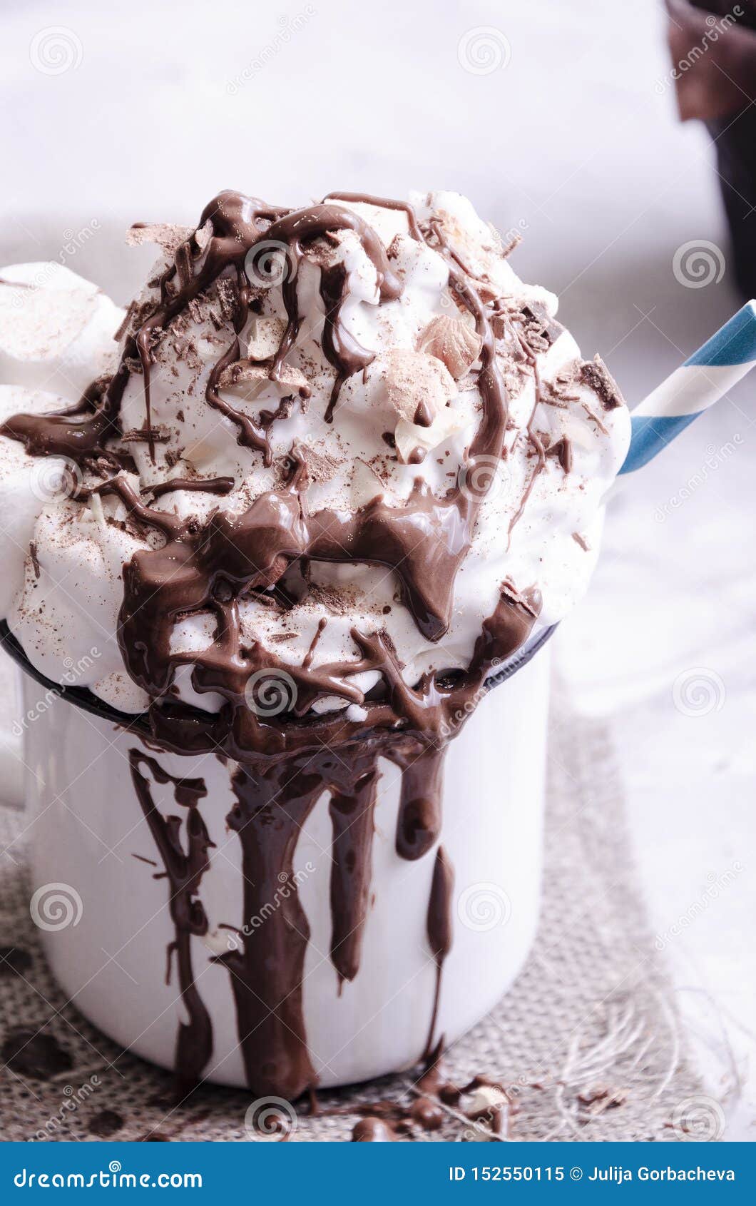 Delicate Dessert with Cream, Powdered Sugar and Berries Stock Image