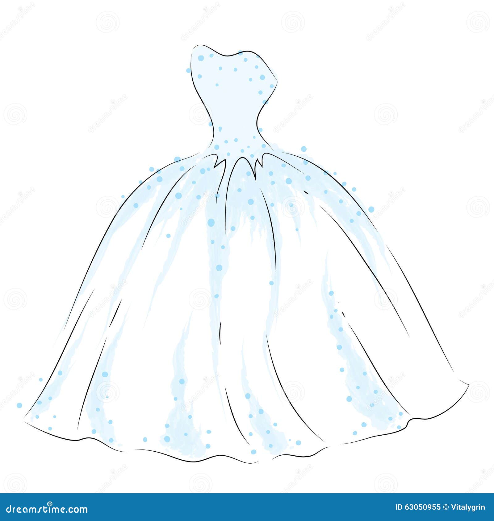 Dress In The Vector. Hand Drawing Clothes . Vintage . Fashion