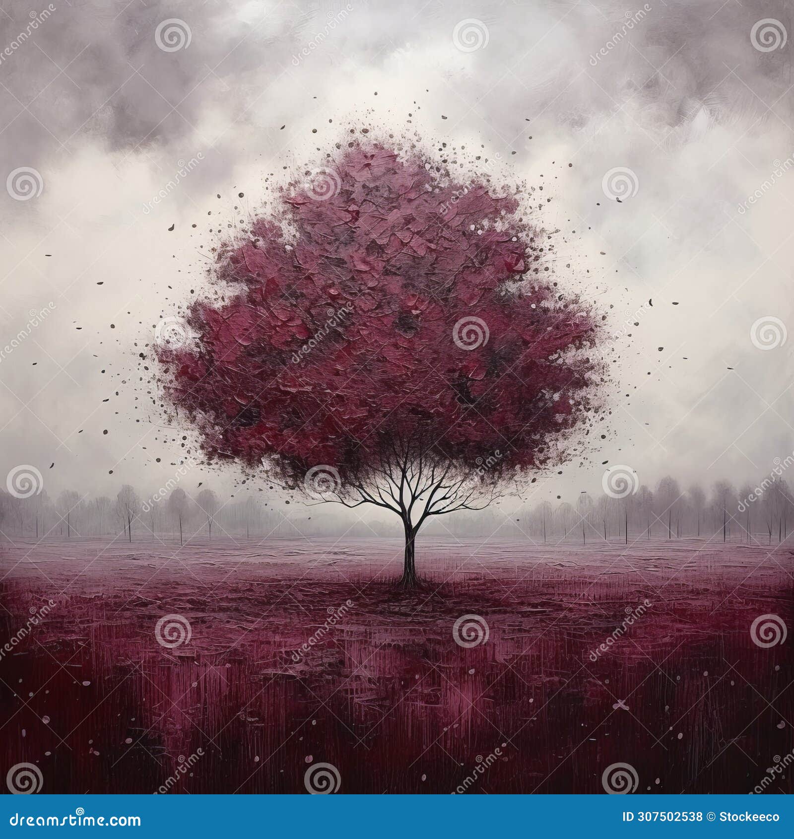 delicate and emotive: a dark bronze tree amidst stormy clouds