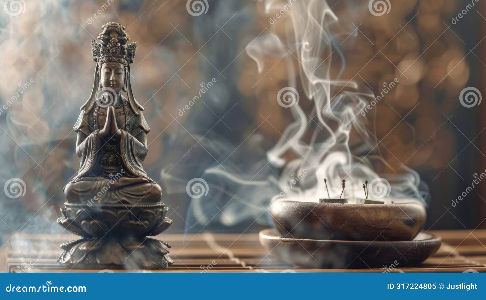 delicate incense smoke swirls around an ornate bronze acupuncture statue izing the ancient origins of the practice