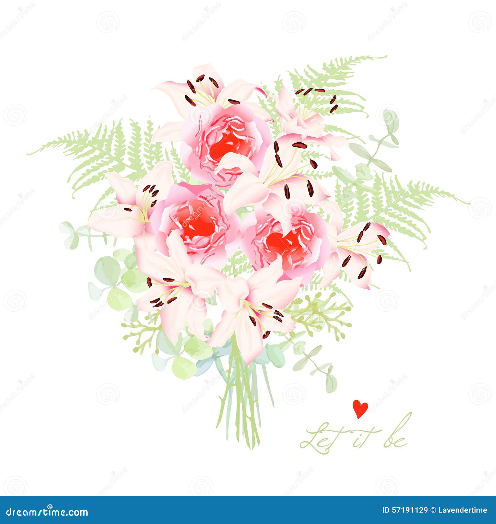 Delicate Lilies French Styled Bouquet Stock Vector Illustration of