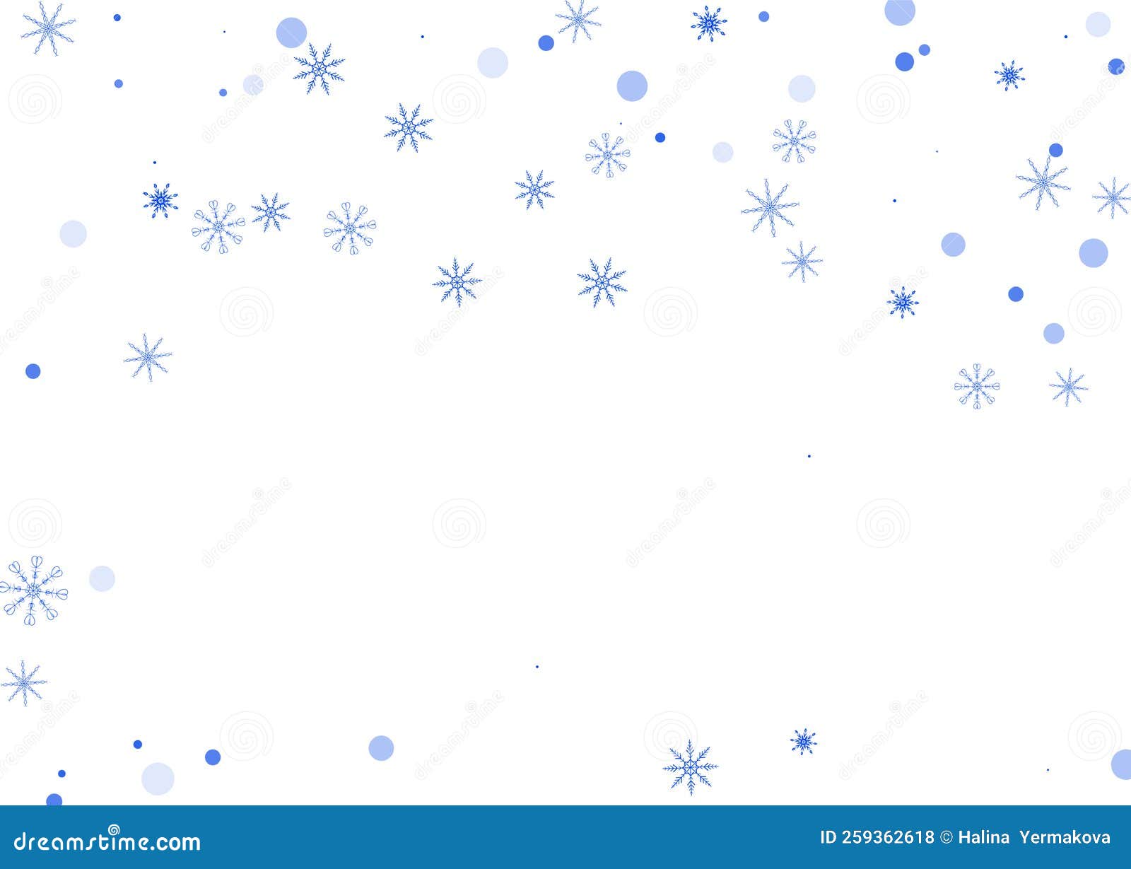 Snowflakes. Snow, Snowfall. Falling Scattered Blue Snowflakes on a