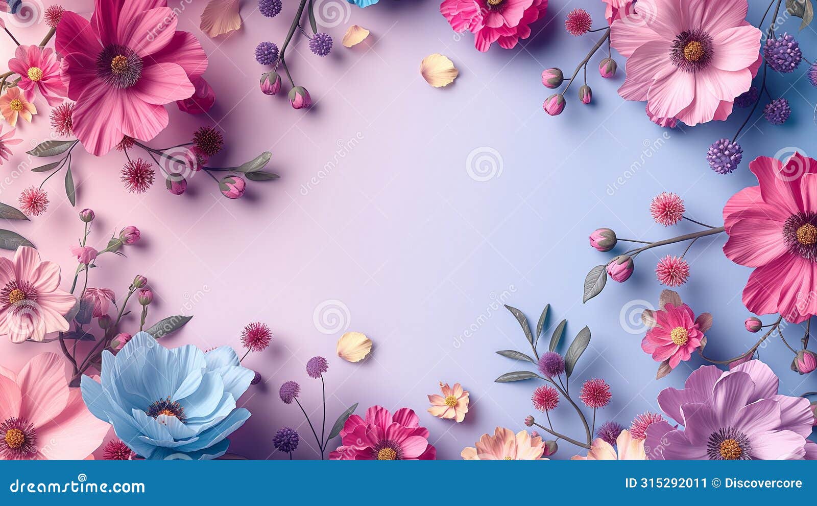 delicate pastel flowers on a pastel background