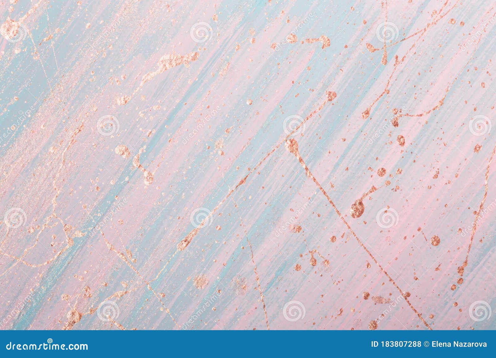 Delicate Pink Marble Pattern Background. Golden Accents and Pink Paint