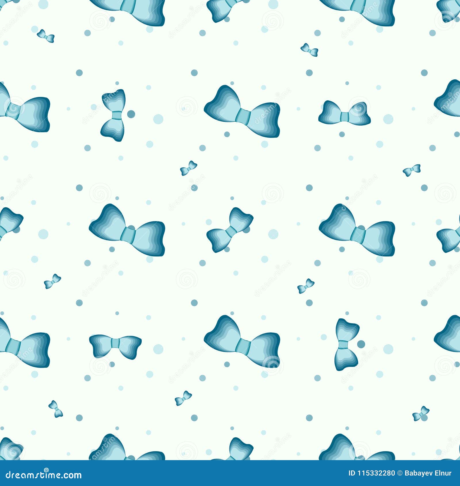 Delicate Satin Blue Bows Seamless Print. Polka Dot Backdrop Stock ...
