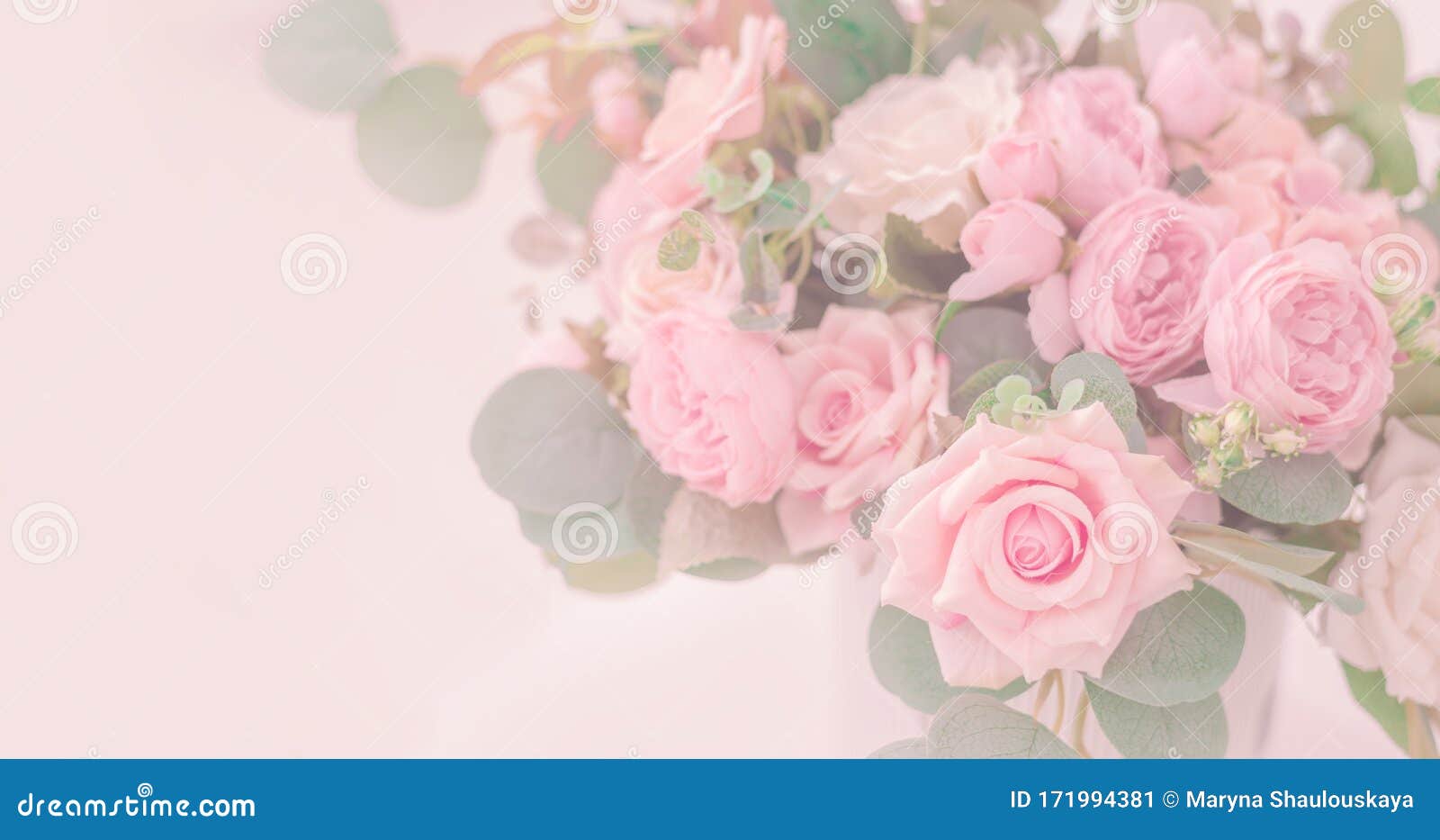 Delicate Vintage Floral Background with Roses in Light Pink. Wedding ...