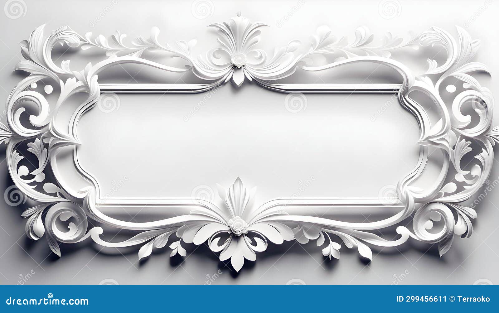 Delicate White Floral Frame on an Elegant White Background, Frame for ...