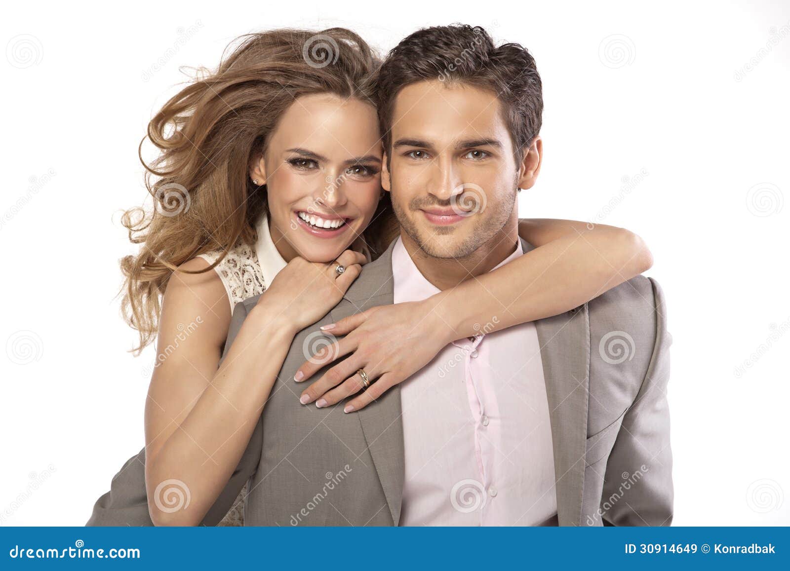 Delicate Woman Huging Her Husband Stock Image Image of pretty, people