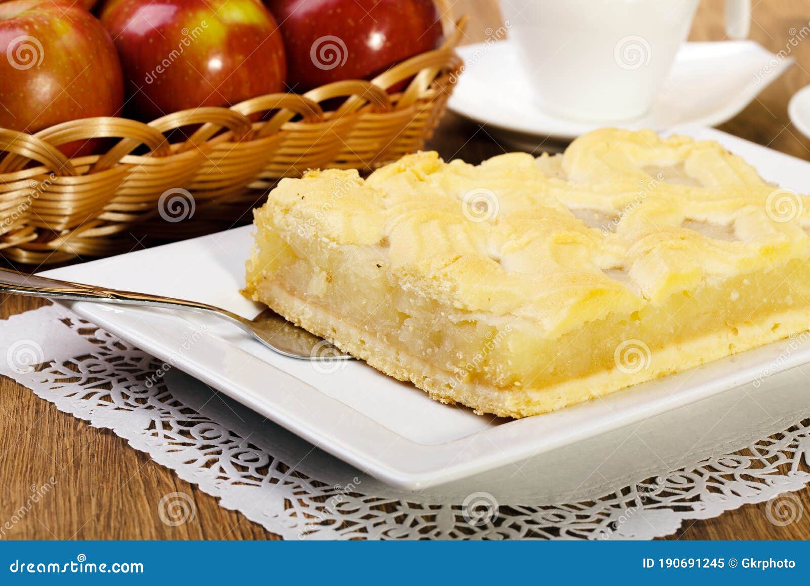 Apple Pie with Whipped Cream Stock Image Image of icing, fruit 190691245