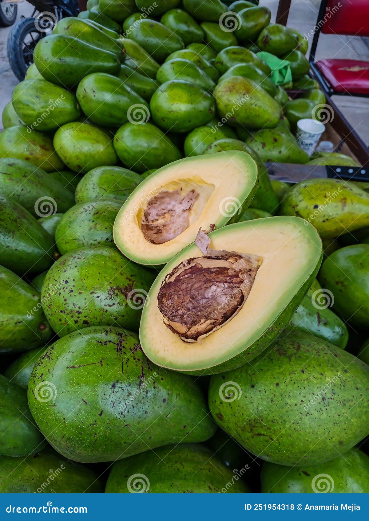 delicious avocados been sold at farmers market at the small town of la calera in colombia