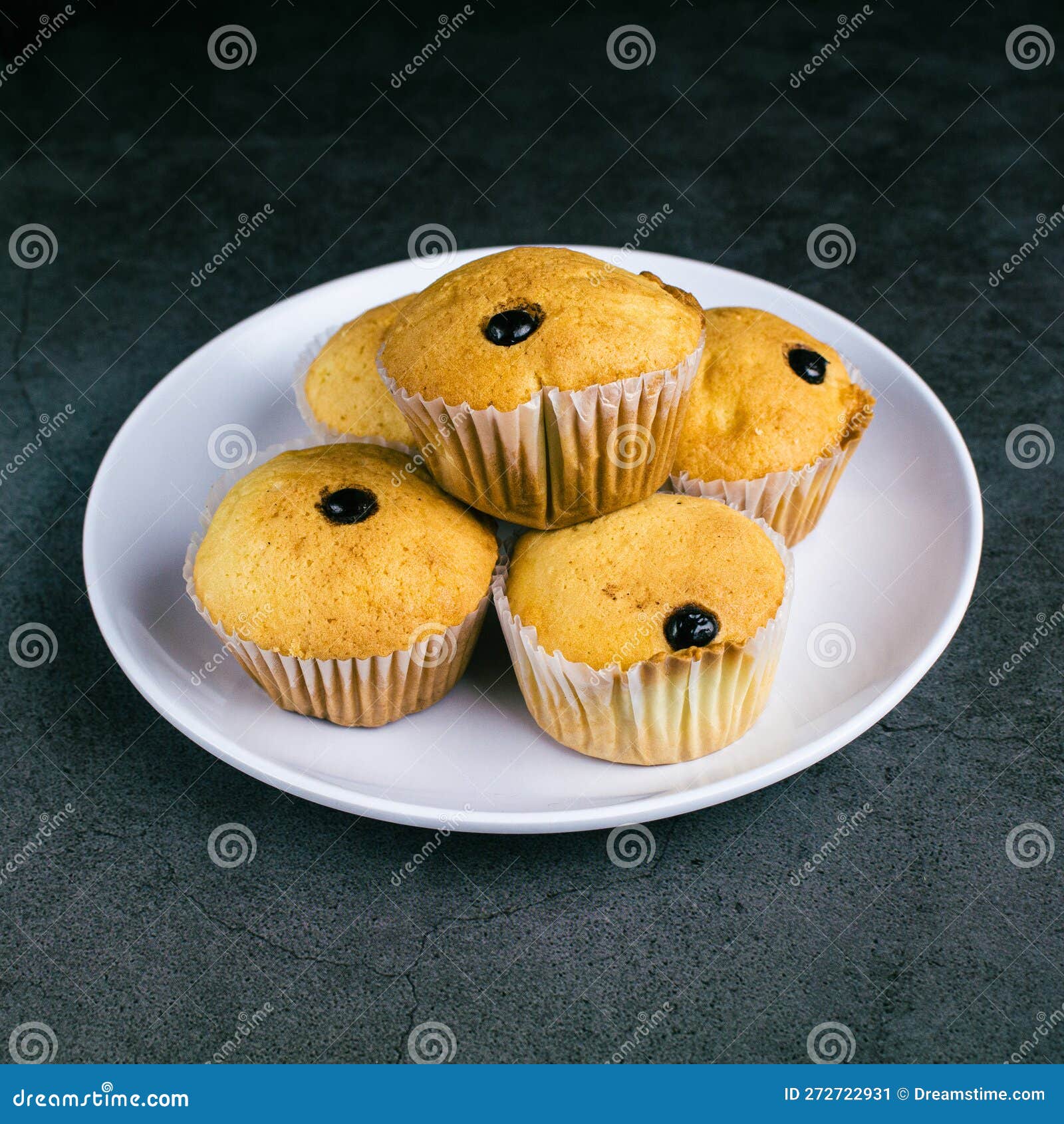 Delicious Baked Muffin. Muffin with Chocolate Topping. Stock Image