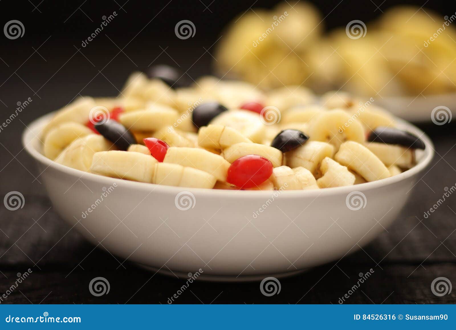 Delicious Banana Fruit Salad In Bowl Stock Photo Image Of Colorful