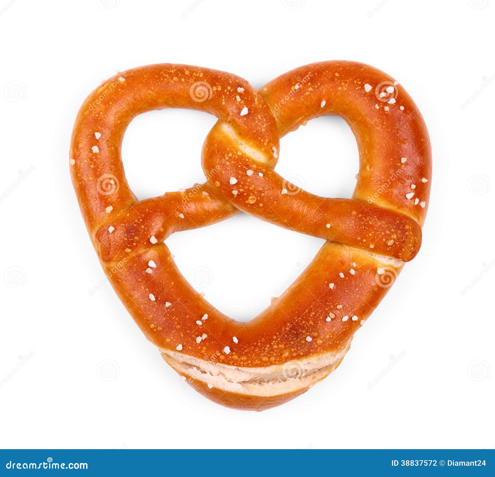 Delicious Bavarian Pretzel in Heart Shape Stock Photo Image of