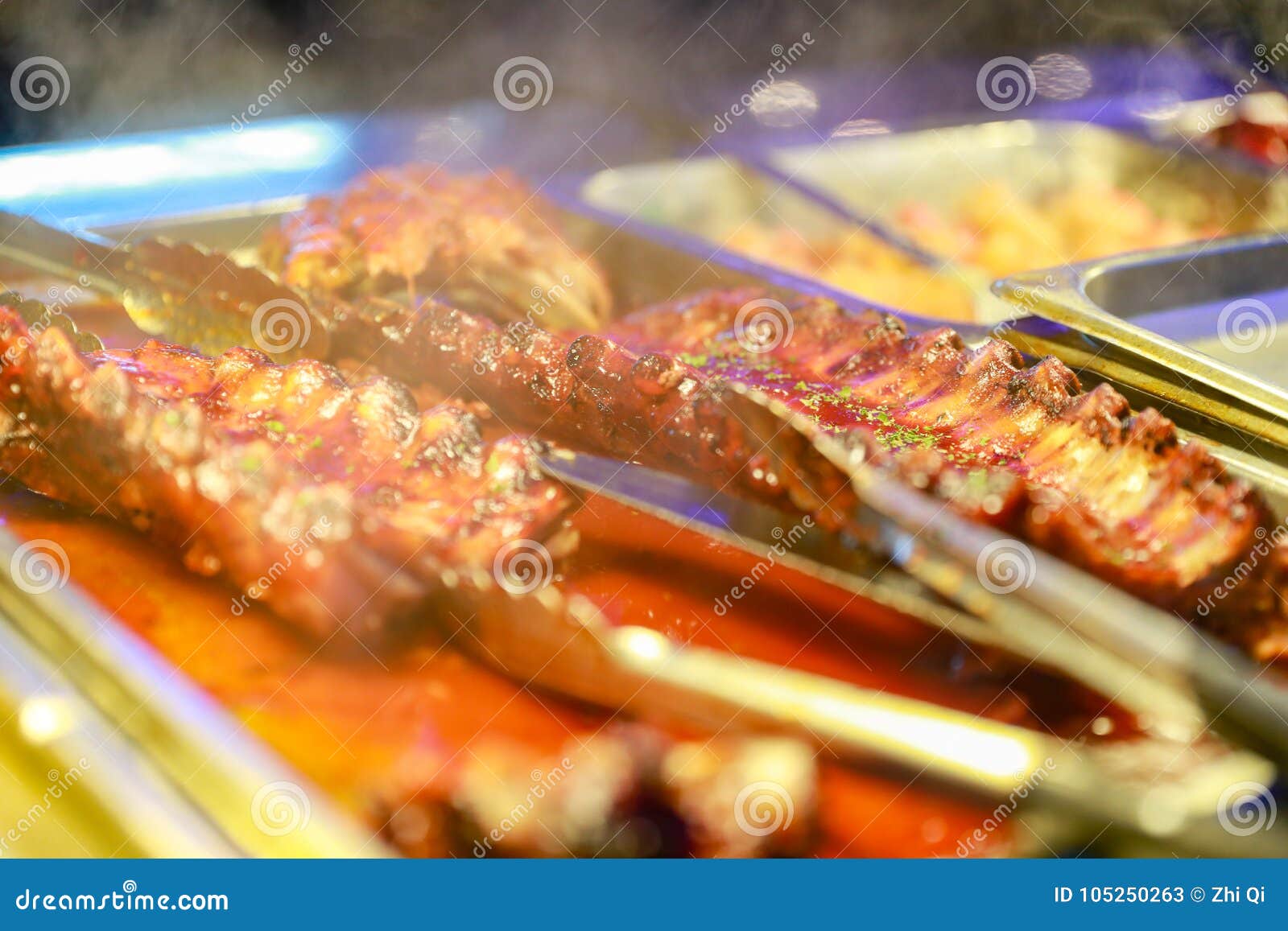 Delicious BBQ Ribs and a Tangy BBQ Sauce Stock Image - Image of meat ...