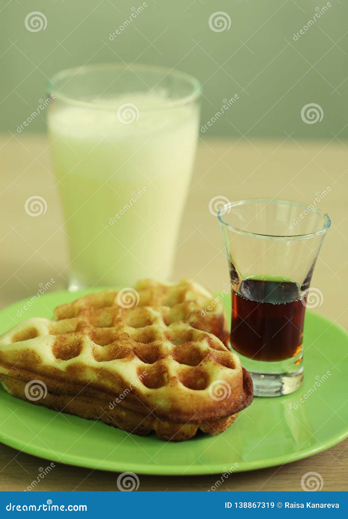 Delicious waffle with milk stock image. Image of candy 138867319