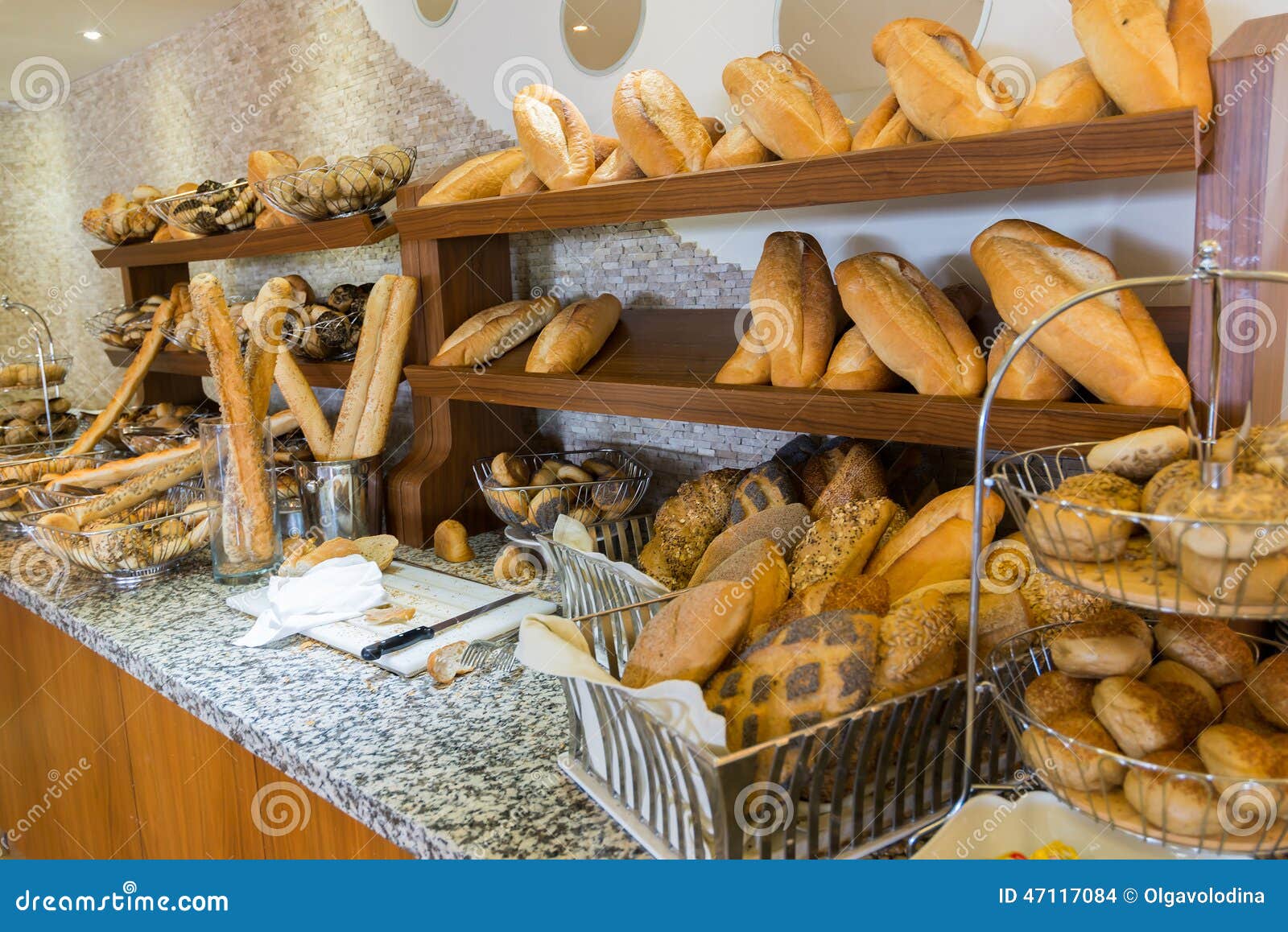Delicious Bread on Counter Shop Stock Photo Image of meal, counter 47117084
