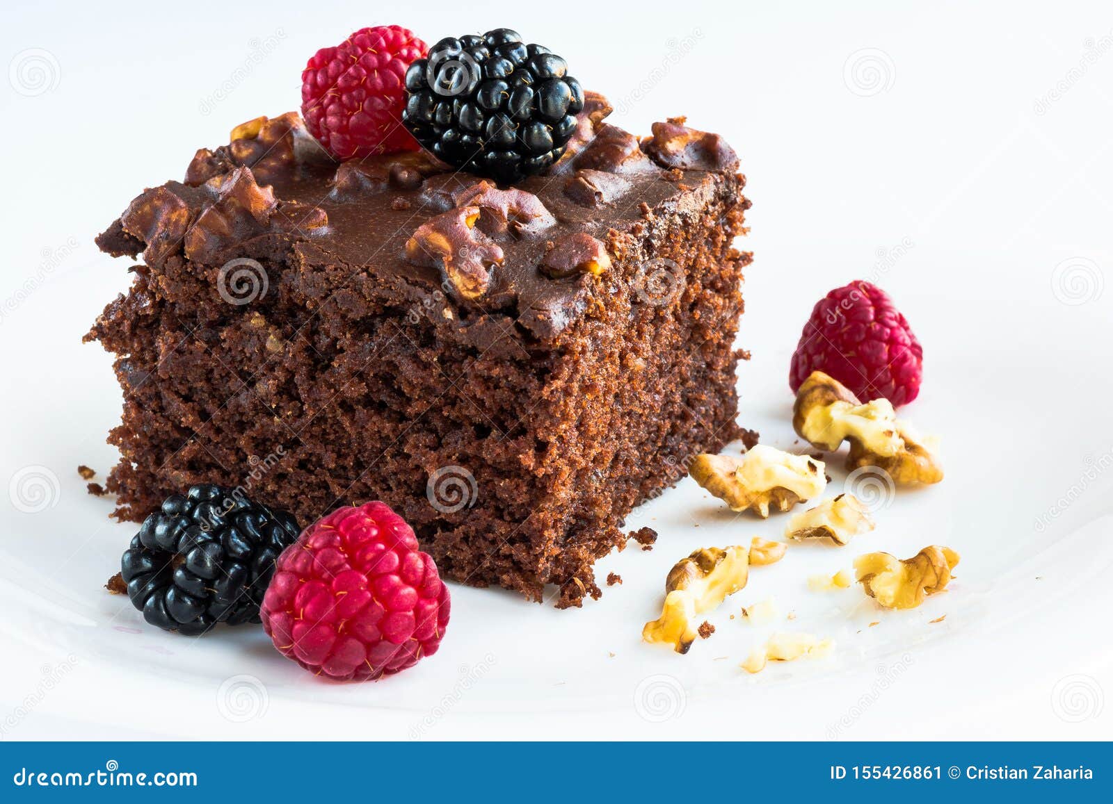 delicious brownie with silvestre fruits.