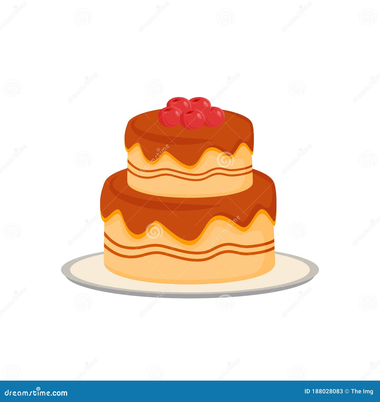 Delicious Cake Cartoon Vector Illustration Stock Vector - Illustration of  animation, berry: 188028083