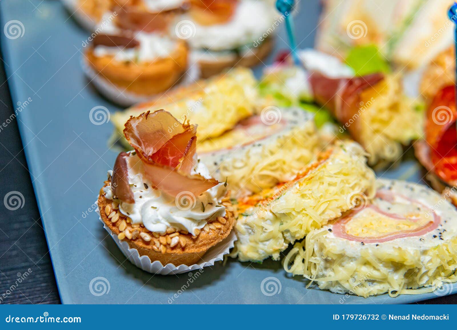 Delicious Canapes for Party on Plate Stock Photo Image of lifestyle