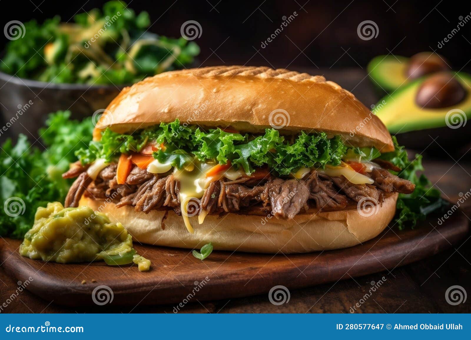 Delicious Carne Asada Mexican Torta Sandwich Authentic Flavorful
