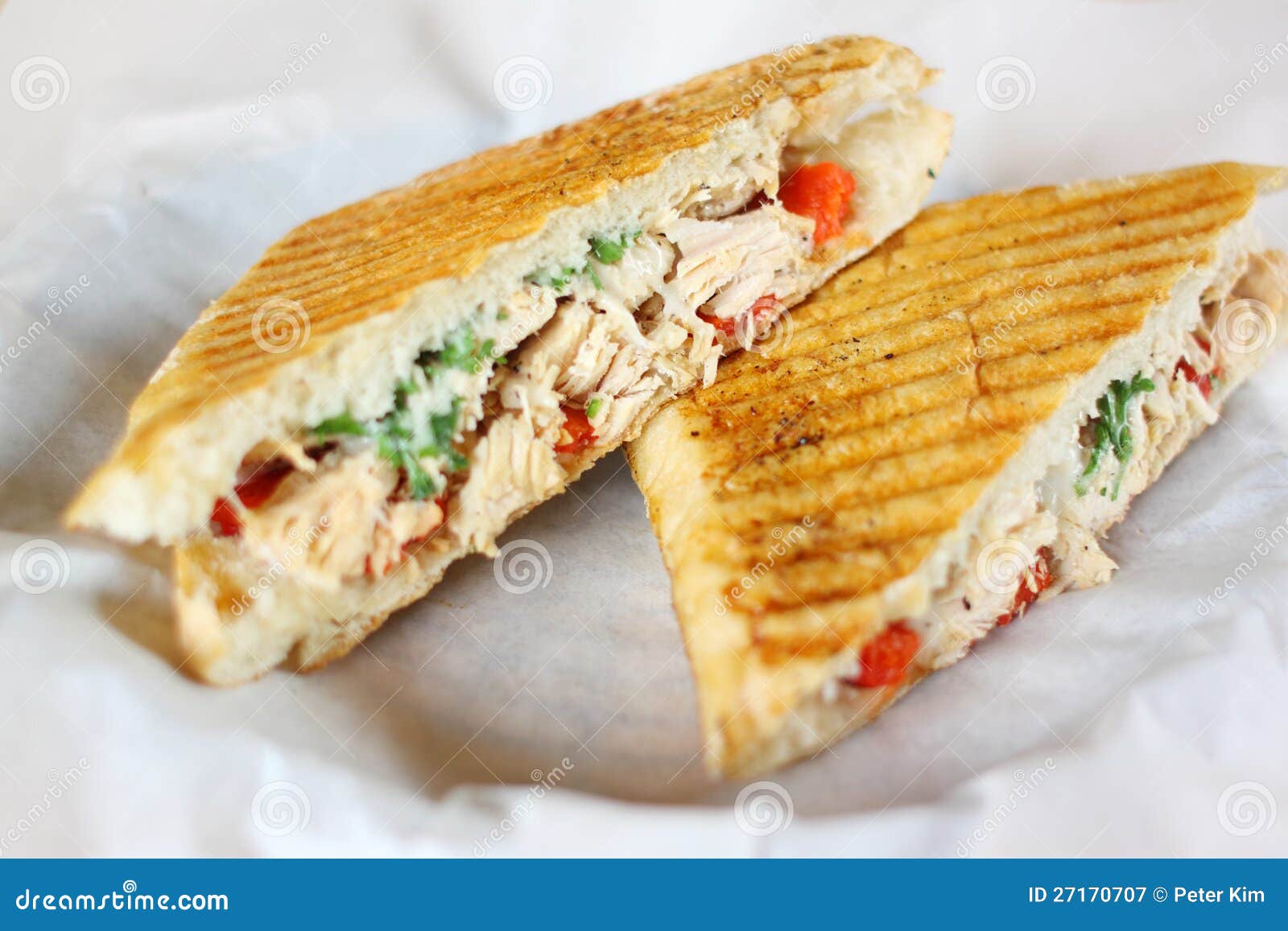 Delicious Chicken Panini Sandwich Stock Image Image of sandwich, bell