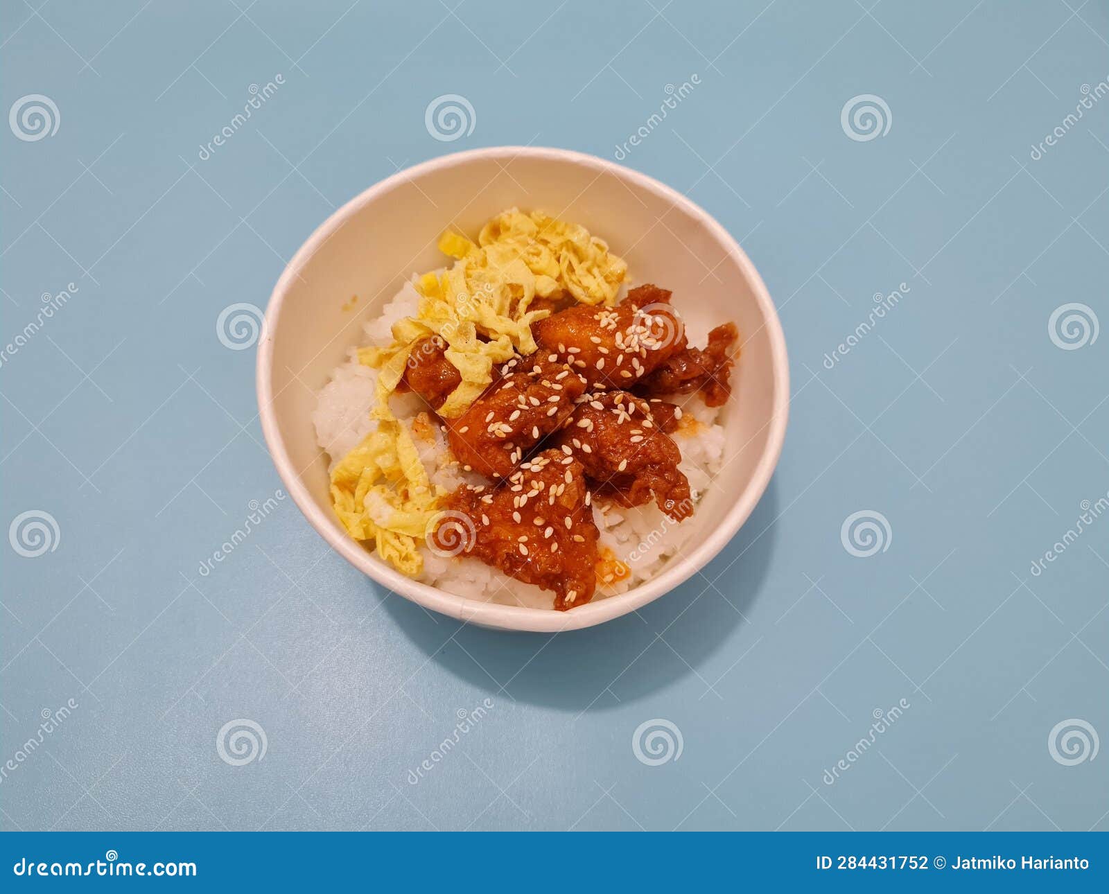 Delicious Chicken Side Dish Rice Bowl Stock Photo Image of curry