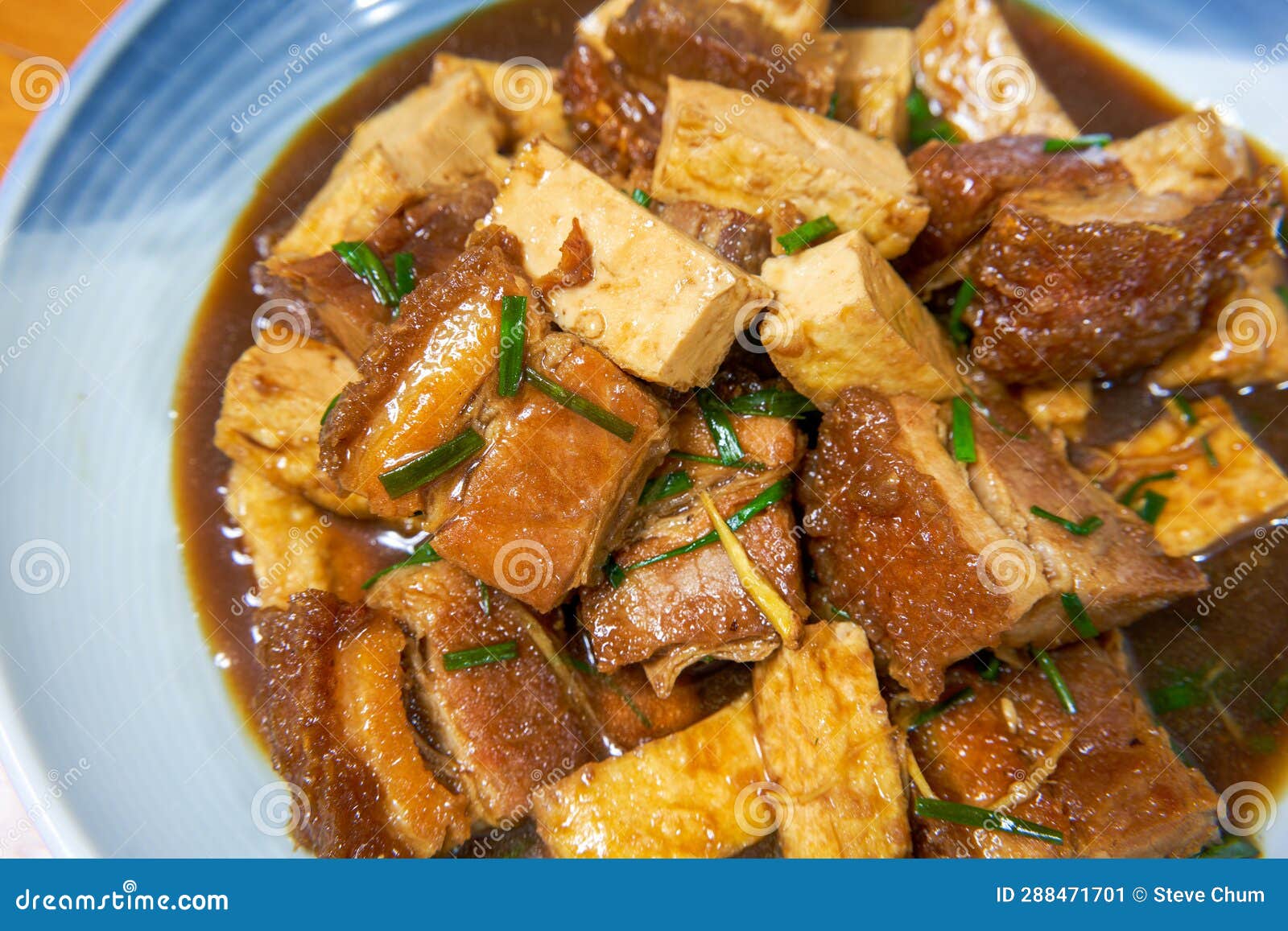 A Delicious Chinese Dish, Braised Pork with Tofu Stock Image - Image of