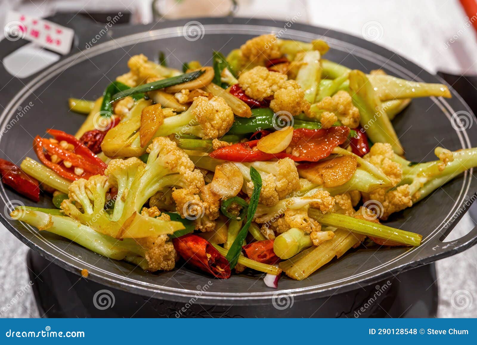 A Delicious Chinese Dish, Dry Pot Cauliflower Stock Photo Image of