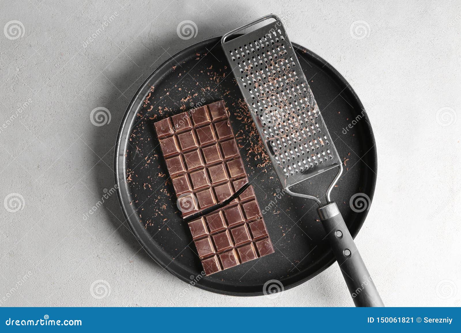 Delicious Chocolate with Grater on Plate Stock Image - Image of