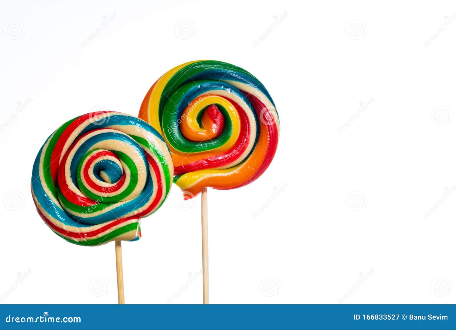 Colorful Lollipop on White Background Stock Image - Image of rainbow ...